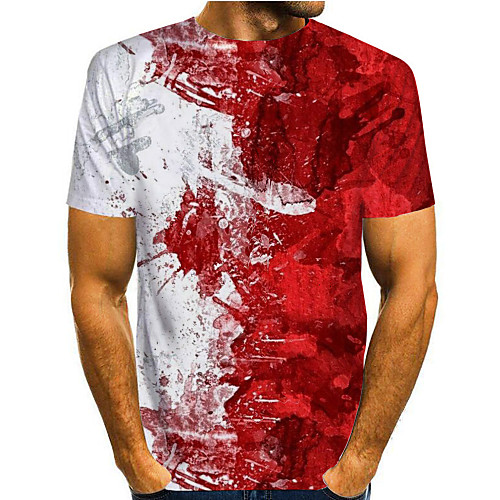 

Men's T shirt Shirt Graphic Print Short Sleeve Daily Tops Basic Round Neck Rainbow