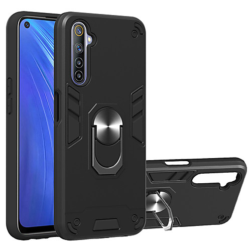 

Case For OPPO K5 A11 A11X REALME 3 3Pro XT X2 5 C3 5Pro Q X RENO 2 2Z 2F Shockproof Ring Holder Back Cover Solid Colored TPU PC Metal
