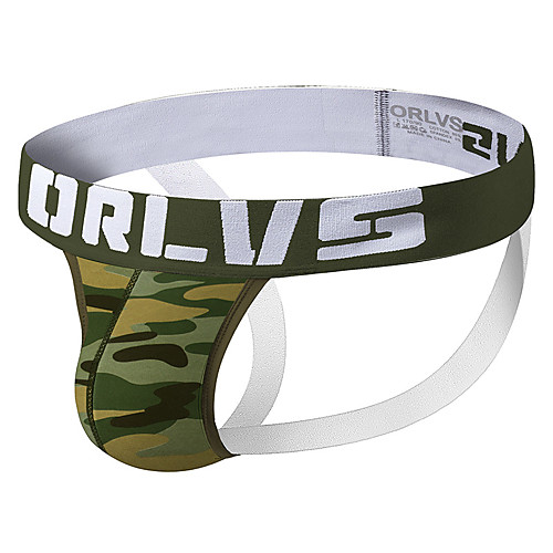 

Men's Jockstrap Athletic Supporters Athleisure Underwear Briefs Bottoms Cotton Fitness Gym Workout Performance Running Training Breathable Quick Dry Soft Sport Army Green Gray / Stretchy
