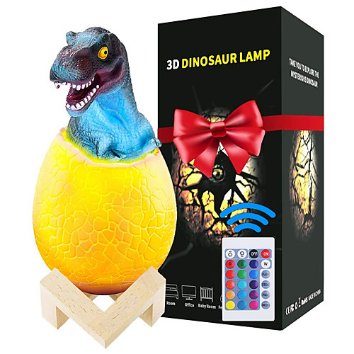 

Rechargeable Dinosaur Toys Egg LED Lamp USB 5V 16 Colors Dinosaur Night Light with IR24 Key Remote control Pat Touch 3 Control Ways