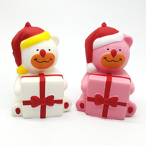 

Squishy Toy Squeeze Toy Jumbo Squishies Stress Reliever 2 pcs Christmas Bear Soft Stress and Anxiety Relief Slow Rising PU For Kid's Adults' Men and Women Boys and Girls Gift Party Favor
