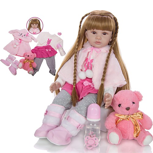 

KEIUMI 24 inch Reborn Doll Baby & Toddler Toy Reborn Toddler Doll Baby Girl Gift Cute Lovely Parent-Child Interaction Tipped and Sealed Nails Half Silicone and Cloth Body 24D13-C132-S14-T14 with