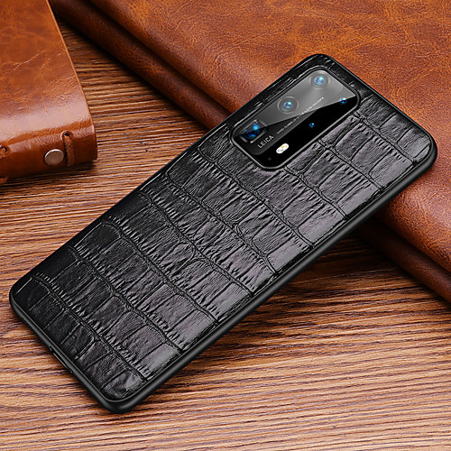 

Case For Huawei HUAWEI P40 HUAWEI P40 PRO HUAWEI P40 Pro plus Shockproof Back Cover Solid Colored Genuine Leather TPU