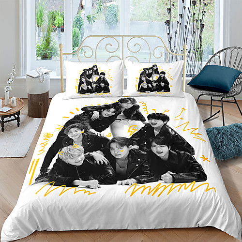

BTS Home Textiles 3D Bedding Set Duvet Cover with Pillowcase Bedroom Duvet Cover Sets Bedding BTS