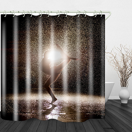 

Dance In The Rain Digital Print Waterproof Fabric Shower Curtain For Bathroom Home Decor Covered Bathtub Curtains Liner Includes With Hooks