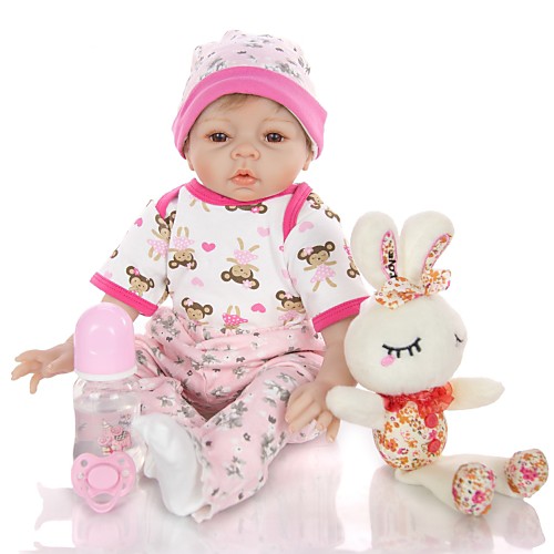 

KEIUMI 22 inch Reborn Doll Baby & Toddler Toy Reborn Toddler Doll Baby Girl Gift Cute Lovely Parent-Child Interaction Tipped and Sealed Nails Half Silicone and Cloth Body with Clothes and Accessories