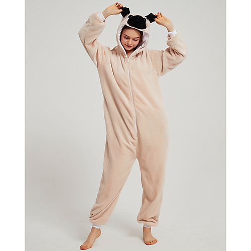 

Adults' Kigurumi Pajamas Dog Onesie Pajamas Flannel Fabric Khaki Cosplay For Men and Women Animal Sleepwear Cartoon Festival / Holiday Costumes / Leotard / Onesie