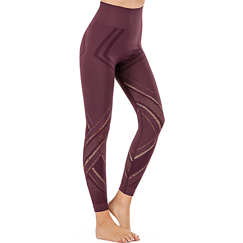 

Women's Yoga Pants Seamless Cropped Leggings Tights Tummy Control Butt Lift Blue Pink Burgundy Nylon Yoga Fitness Running Winter Summer Sports Activewear Stretchy