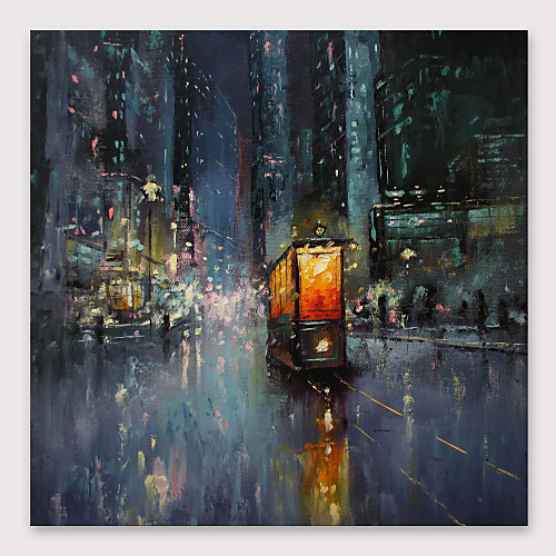 

Oil Painting Hand Painted Square Abstract Landscape Modern Stretched Canvas