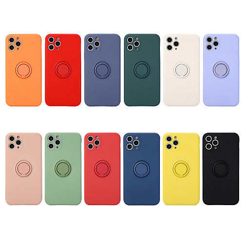 

Phone Case For Apple Back Cover Silicone iPhone 11 iPhone XR iPhone 11 Pro iPhone 11 Pro Max iPhone XS Max iphone 7/8 iphone 7Plus / 8Plus iphone X / XS iPhone SE 2020 Ring Holder Solid Color Silicone