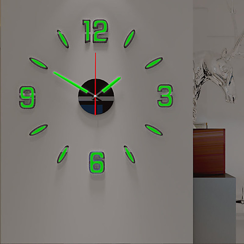 

Wall Clock Night Luminous DIY Acrylic Round Classic Theme Indoor AA Batteries Powered Decoration Wall Clock 40cm40cm
