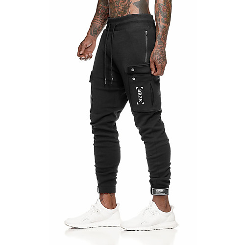 

Men's Sweatpants Joggers Track Pants Athleisure Bottoms Drawstring Cotton Winter Fitness Gym Workout Performance Running Training Breathable Quick Dry Soft Normal Sport Dark Grey Black