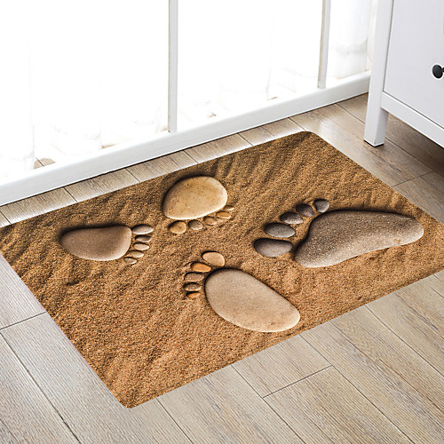 

Beach Small Stone Feet Modern Bath Mats Nonwoven / Memory Foam Novelty Bathroom