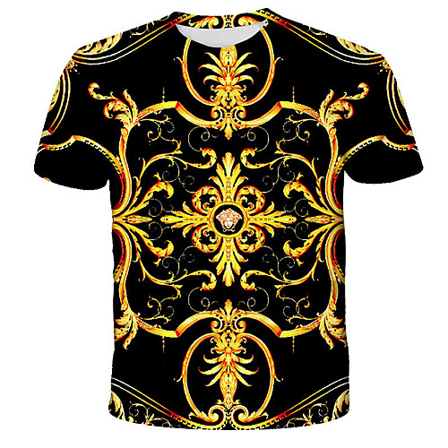 

Men's T shirt Graphic Print Short Sleeve Daily Tops Streetwear Exaggerated Black