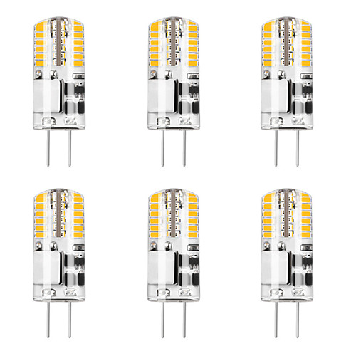 

6pcs 5 W 48LED G4 3014SMD Silica Gel Corn Lights LED Bi-pin Lights LED Creative Party Decorative Crystal Chandelier Light source Energy-saving Light Bulbs Warm White White AC/DC12 V