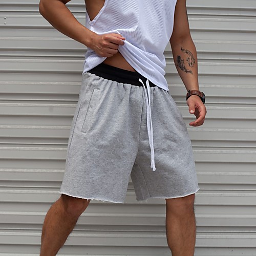 

Men's Running Shorts Bermuda Shorts Athleisure Bottoms Drawstring Cotton Fitness Gym Workout Performance Running Training Breathable Quick Dry Soft Normal Sport Black Grey Dark Gray
