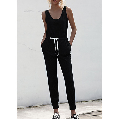 

Women's Black Wine Gray Jumpsuit Solid Colored