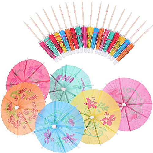 

4 Inch Decorative Cocktail Mixer Shake Umbrella Picks 144 Pack for Party