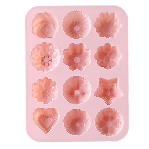 

12 Lattices Silicone Ice Cube Cake Bakeware Fondant Cupcake Decorating Cake mold Cookies Chocolate Kitchen Baking Tools