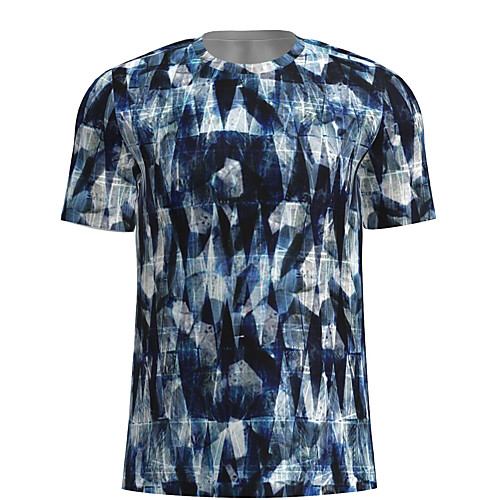 

Men's T shirt Shirt Graphic Short Sleeve Daily Tops Basic Round Neck Blue