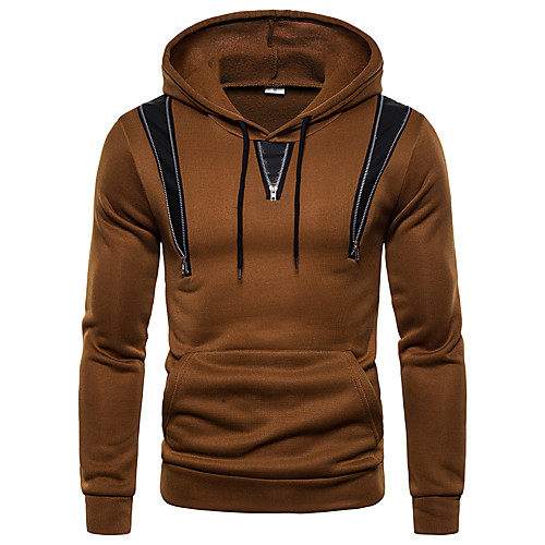 

Men's Hoodie Solid Colored Hooded Basic Hoodies Sweatshirts Gray Camel Black