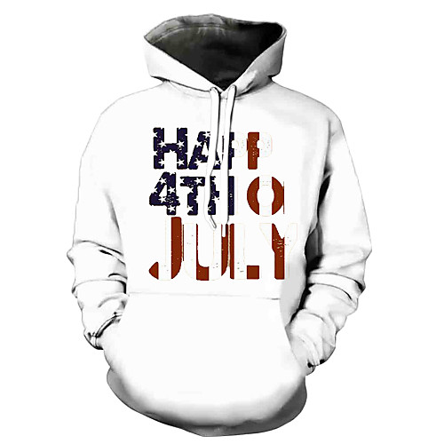 

Men's Hoodie Graphic National Flag Hooded Daily 3D Print Basic Hoodies Sweatshirts White