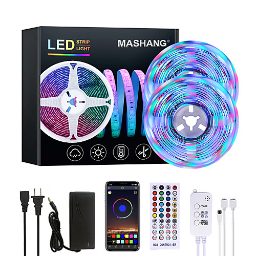 

32.8ft 10M Bright RGBW LED Strip Lights Music Sync Smart LED Tiktok Lights 2340LEDs SMD 2835 Color Changing with 40 keys Remote Bluetooth Controller for Home Bedroom TV Back Lights DIY Deco