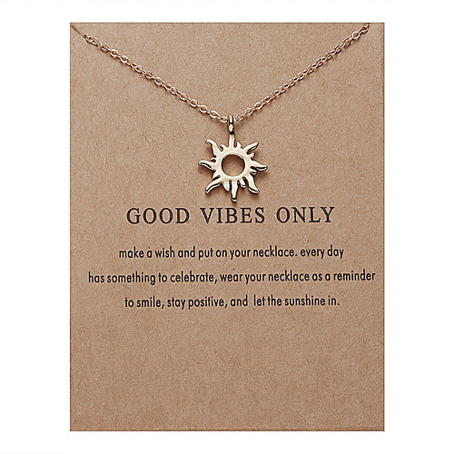 

Women's Pendant Necklace Necklace Classic Sun Simple Fashion Classic Holiday Alloy Gold 53.5 cm Necklace Jewelry 1pc For Street Gift Birthday Party Beach Festival