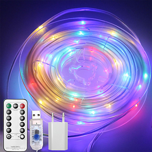 

10M 100 LEDs Casing Waterproof String Lights 1 13Keys Remote Controller Configurable US EU UK Plug RGBWarm Waterproof Outdoor USB 5 V Party Night Light 1 set