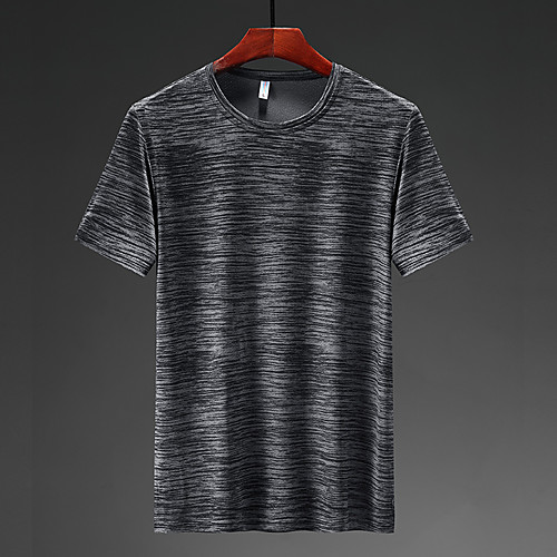 

Men's Hiking Tee shirt Short Sleeve Tee Tshirt Top Outdoor Quick Dry Breathable Stretchy Sweat wicking Spring Summer POLY Spandex Solid Color Dark Grey Jacinth Gray Blue Camping / Hiking Hunting