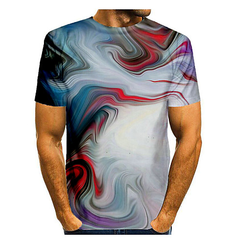 

Men's T shirt Shirt Graphic Short Sleeve Daily Tops Basic Elegant Round Neck White