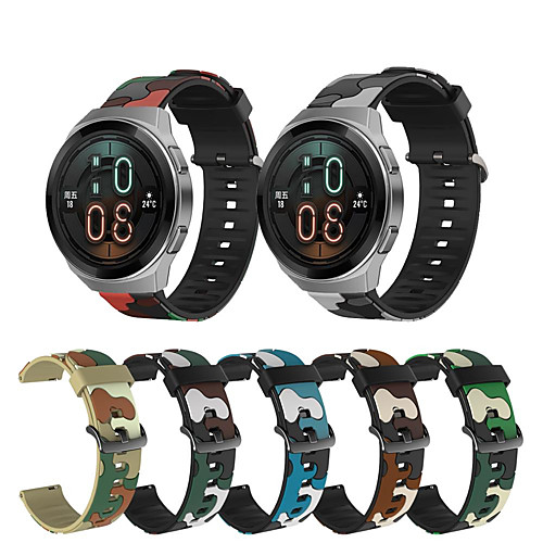 

Camouflage Silicone Wrist Strap Watch Band for Huawei Watch GT 2e / Honor Magic Watch 2 46mm / GT2 46mm / GT 2 42mm / GT Active / Magic Watch 2 42mm / Watch 2 Pro Replaceable Bracelet Wristband