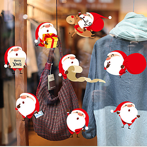 

Fashion Christmas Window Electrostatic Decoration Lovely Santa Claus Wall Sticker New Year Art Home Decor