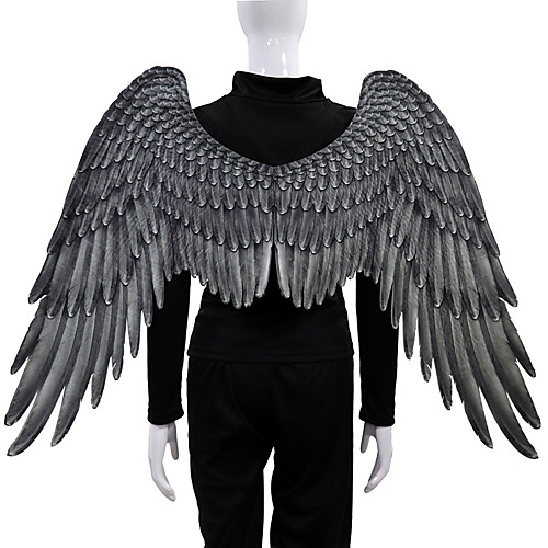 

Angel Wings Cloak Adults' Women's Cosplay Halloween Halloween Festival / Holiday Nonwoven White / Black Women's Men's Easy Carnival Costumes