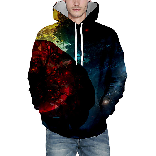 

Men's Pullover Hoodie Sweatshirt Graphic Hooded Halloween Daily Casual Halloween Hoodies Sweatshirts Rainbow