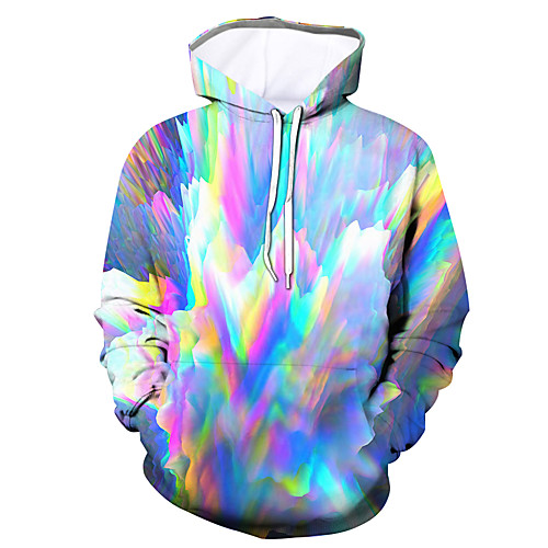 

Men's Hoodie Graphic Hooded Daily Going out Basic Casual Hoodies Sweatshirts Rainbow