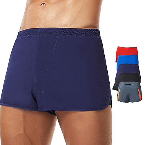 

TAUWELL Men's Running Shorts Sports & Outdoor Bottoms Zipper Pocket Gym Workout Running Jogging Training Quick Dry Breathable Soft Sport Black Red Blue Grey Dark Blue / Micro-elastic