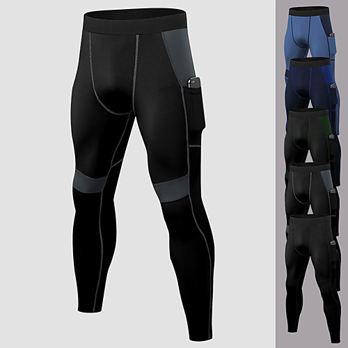 

YUERLIAN Men's Running Tights Leggings Compression Pants Athletic Base Layer Bottoms with Phone Pocket Spandex Winter Fitness Gym Workout Performance Running Training Breathable Quick Dry Moisture