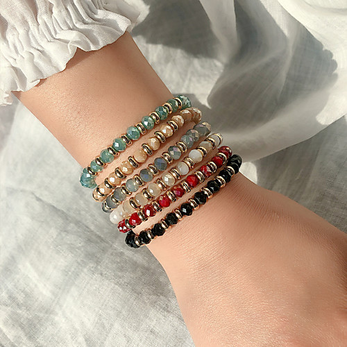 

Women's Bead Bracelet Friendship Bracelet Bracelet Beaded Fashion Stylish Simple Luxury Basic Classic Austria Crystal Bracelet Jewelry Blue / khaki / Green For Gift Prom Date Birthday Festival