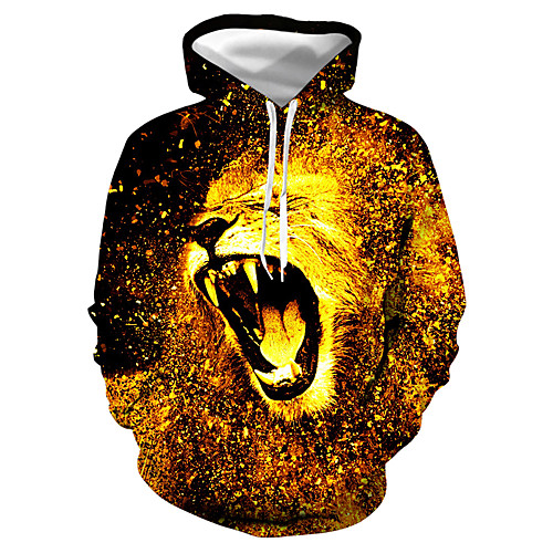 

Men's Pullover Hoodie Sweatshirt Graphic Animal Hooded Daily Club Casual Hoodies Sweatshirts Yellow