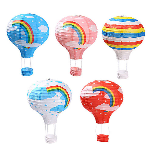 

5pcs Wedding Birthday Decor Hot Air Balloon Paper Lantern Christmas Festival Bar Decor Craft DIY Hanging Air Balloon Lantern