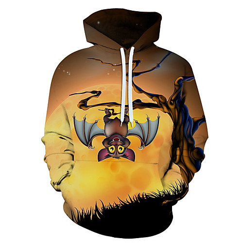 

Men's Hoodie Graphic Hooded Halloween Holiday Weekend Casual Halloween Hoodies Sweatshirts Yellow