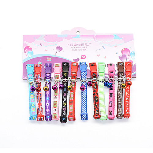 

Dog Cat Collar Portable Cute and Cuddly With Bell Anti Lost Geometric Geometry Cotton Dalmatian Japanese Spitz Corgi Bulldog Shiba Inu Cocker Spaniel Rainbow 1 set