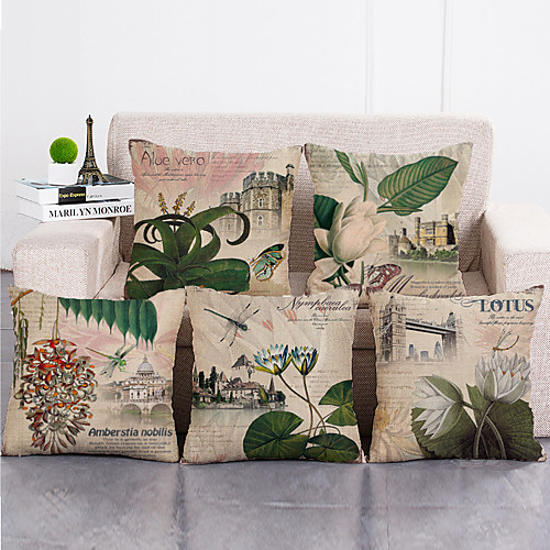 

Set Of 5 Cushion Covers Sofa Decorative Cushions Pillow Cover Faux Linen Beige Pillow Case Home Sofa Decorative