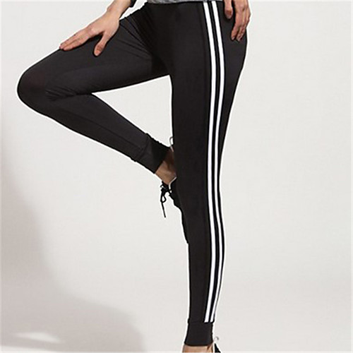 

Women's Yoga Pants Tights Leggings Tummy Control Butt Lift Stripes Black Yoga Fitness Gym Workout Summer Sports Activewear Stretchy