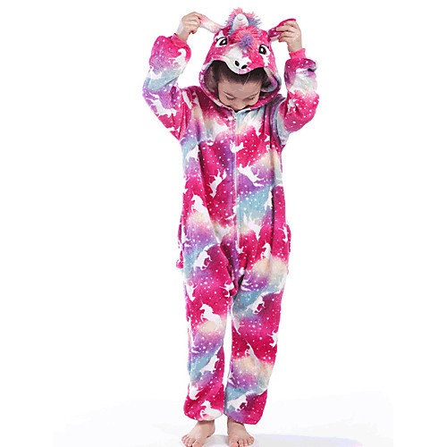 

Kid's Kigurumi Pajamas Unicorn Flying Horse Onesie Pajamas Flannelette Rainbow Cosplay For Boys and Girls Animal Sleepwear Cartoon Festival / Holiday Costumes / Leotard / Onesie / Leotard / Onesie