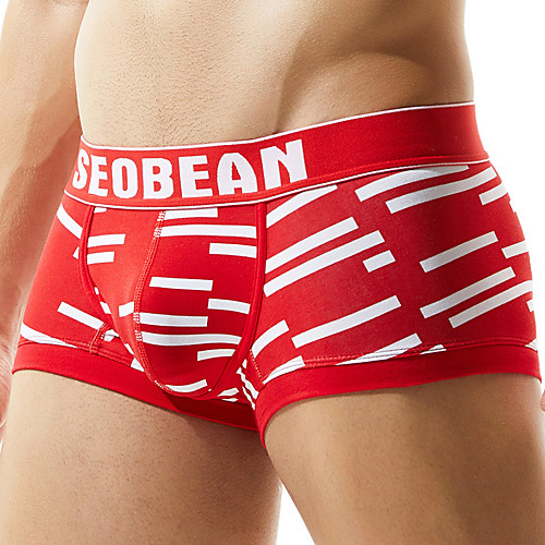 

SEOBEAN Men's Sports Underwear Shorts Boxer Briefs Bottoms Cotton Winter Fitness Gym Workout Performance Running Training Breathable Quick Dry Soft Sport Black Red Dark Blue / Stretchy