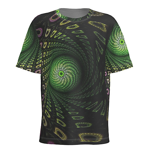 

Men's T shirt 3D Print Graphic Abstract Short Sleeve Daily Tops Basic Round Neck Army Green