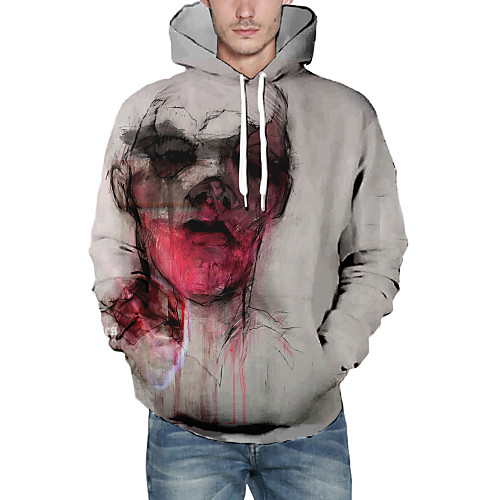

Men's Pullover Hoodie Sweatshirt Graphic Hooded Daily 3D Print Casual Hoodies Sweatshirts White