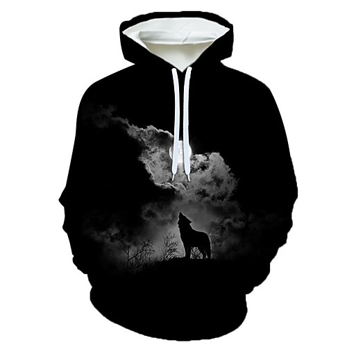 

Men's Pullover Hoodie Sweatshirt Graphic Hooded Holiday Weekend 3D Print Casual Hoodies Sweatshirts Black